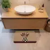 Minimalistisch - Vaas - Bloemen - Bruin Badmat klein -sfeer1