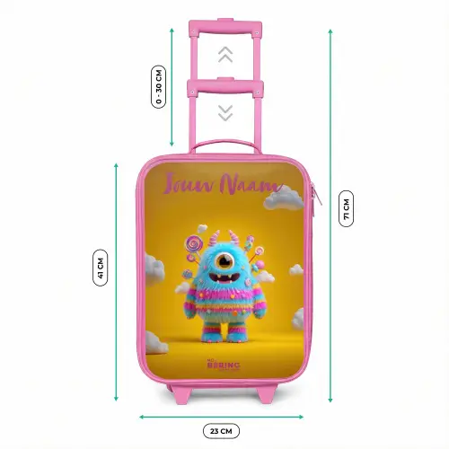 Snoep - Monster - Regenboog Kinderkoffer - Roze klein -productfoto_formaten