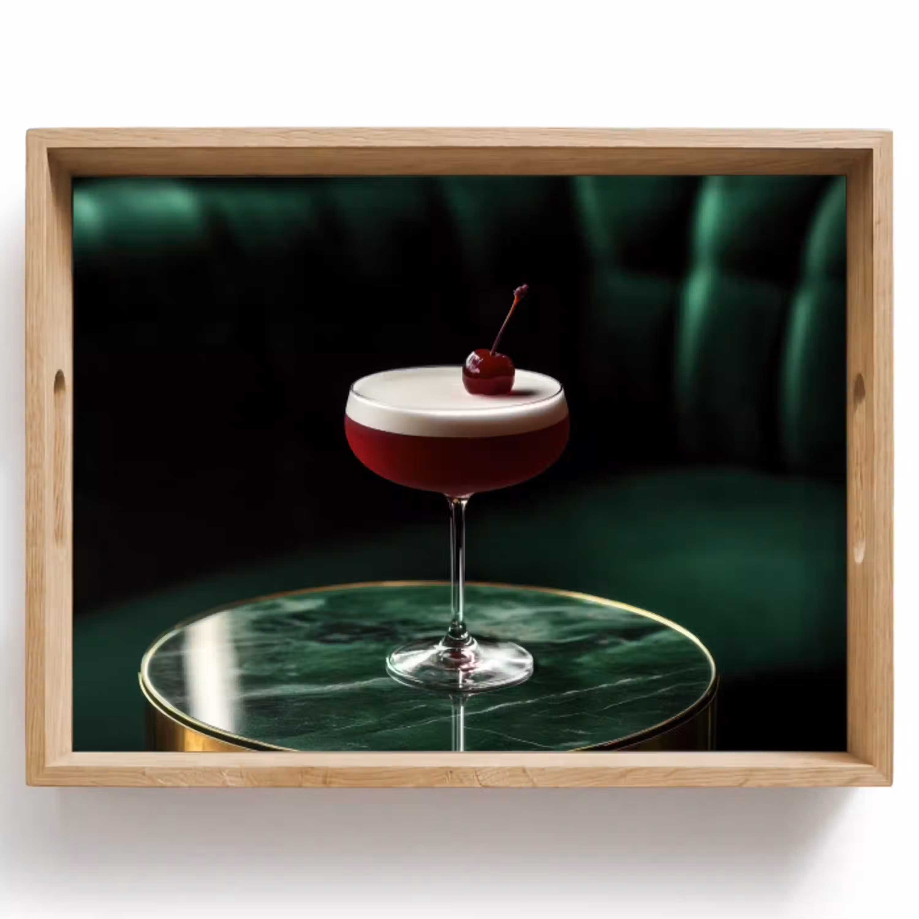 Kers - Cocktail - Rood - Marmer Dienblad Rechthoek middel -z3d_shopping
