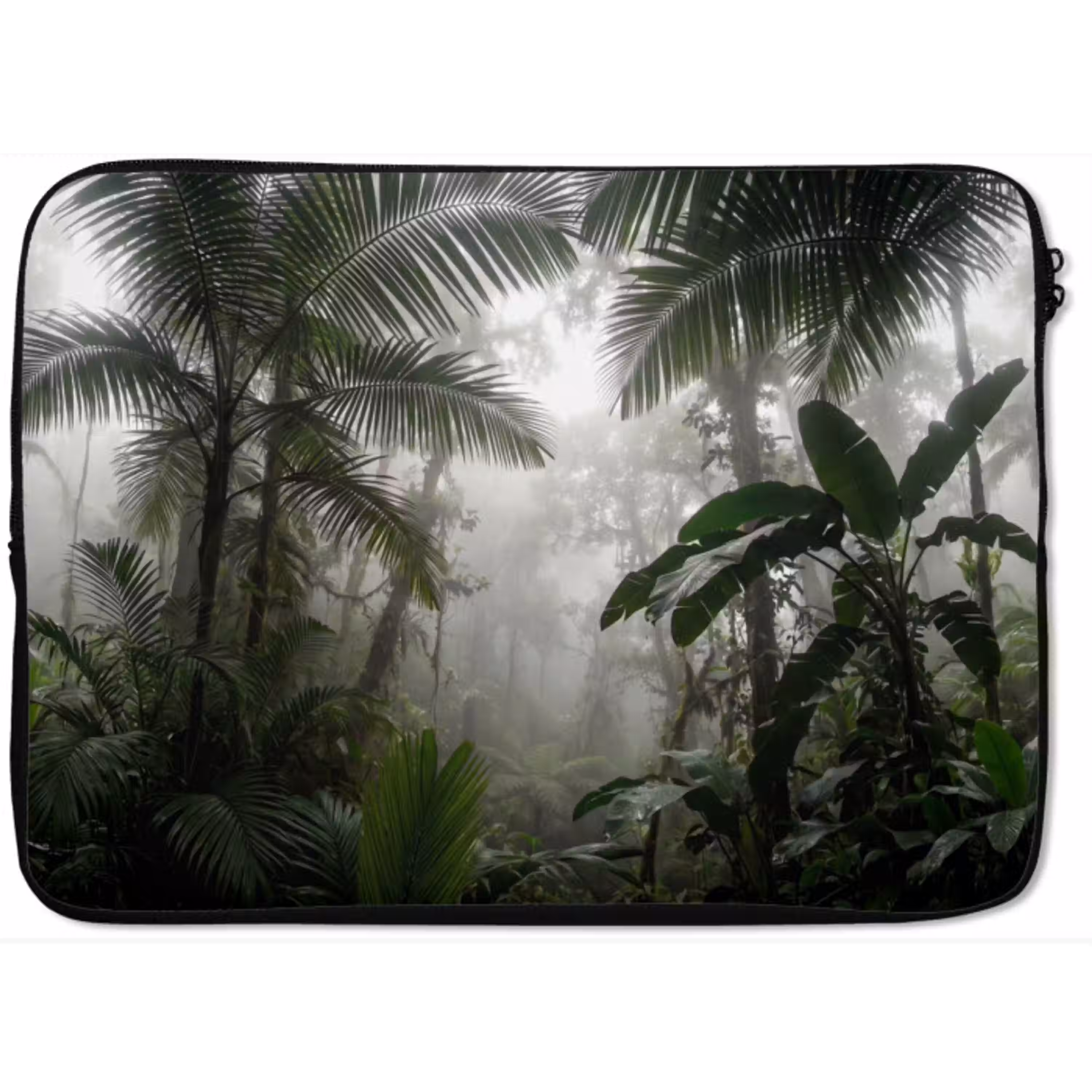 Natuur - Jungle - Mist - Groen - Bladeren laptophoes neopreen klein -zkaufland3dotto