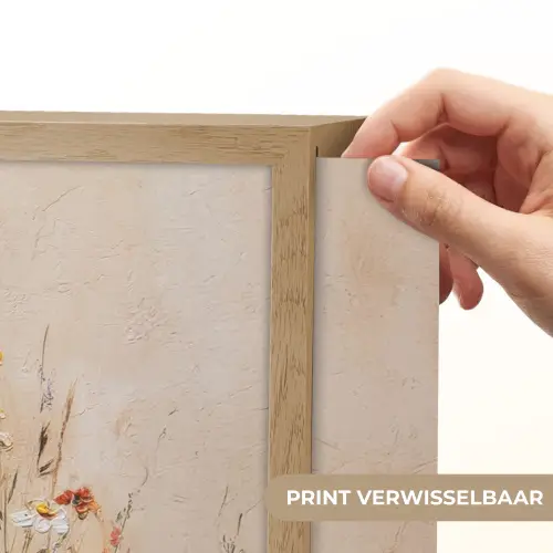 Wilde bloemen - Penseelstreken - Rustgevend Light Box met batterij (Wandlamp) middel -USP_websiteprintNL