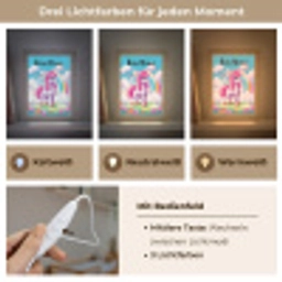 Unicorn - Meisjes - Bloemen - Regenboog - Eenhoorn Light Box met kabel (Kinderlampje) klein -USP_lichtkleurDE
