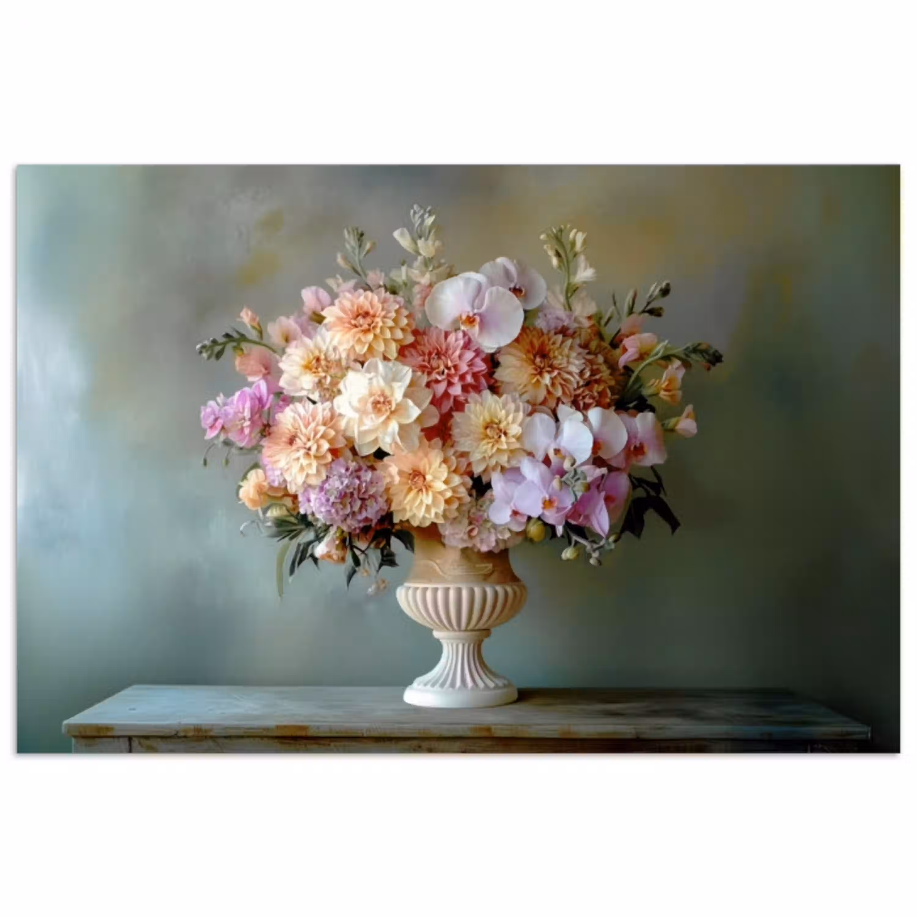 Orchidee - Boeket - Vaas - Bloemen poster papier klein -3d