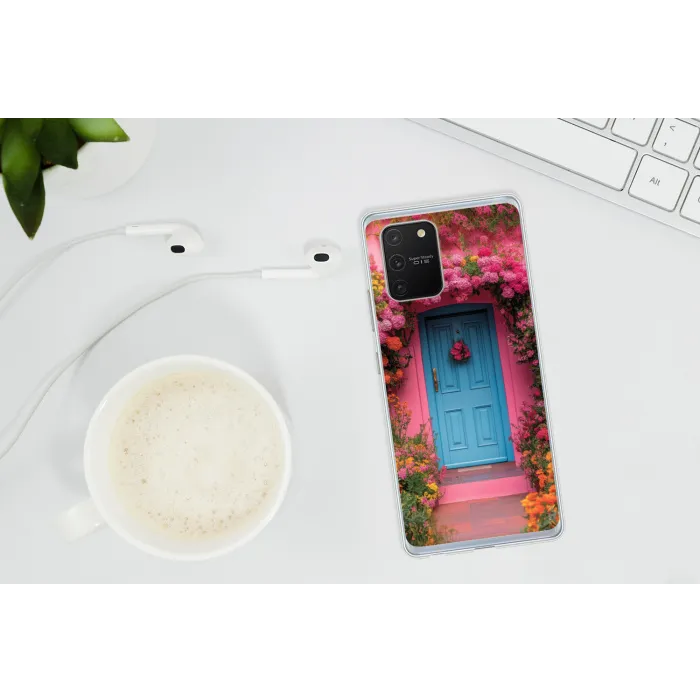 Bloemen - Deur - Roze Telefoonhoesje Samsung Galaxy S10 Lite klein -oordopS10Lite
