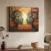 Bomen - Gezichten - Zon - Kunst Textielframe zwart klein -sfeer3