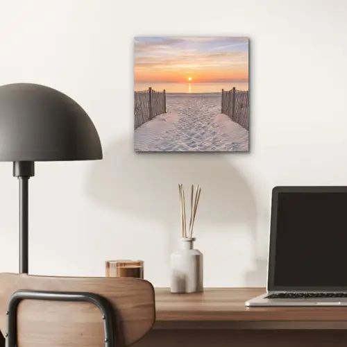 Zonsondergang - Strand - Zand aluminium wit klein -sfeer5