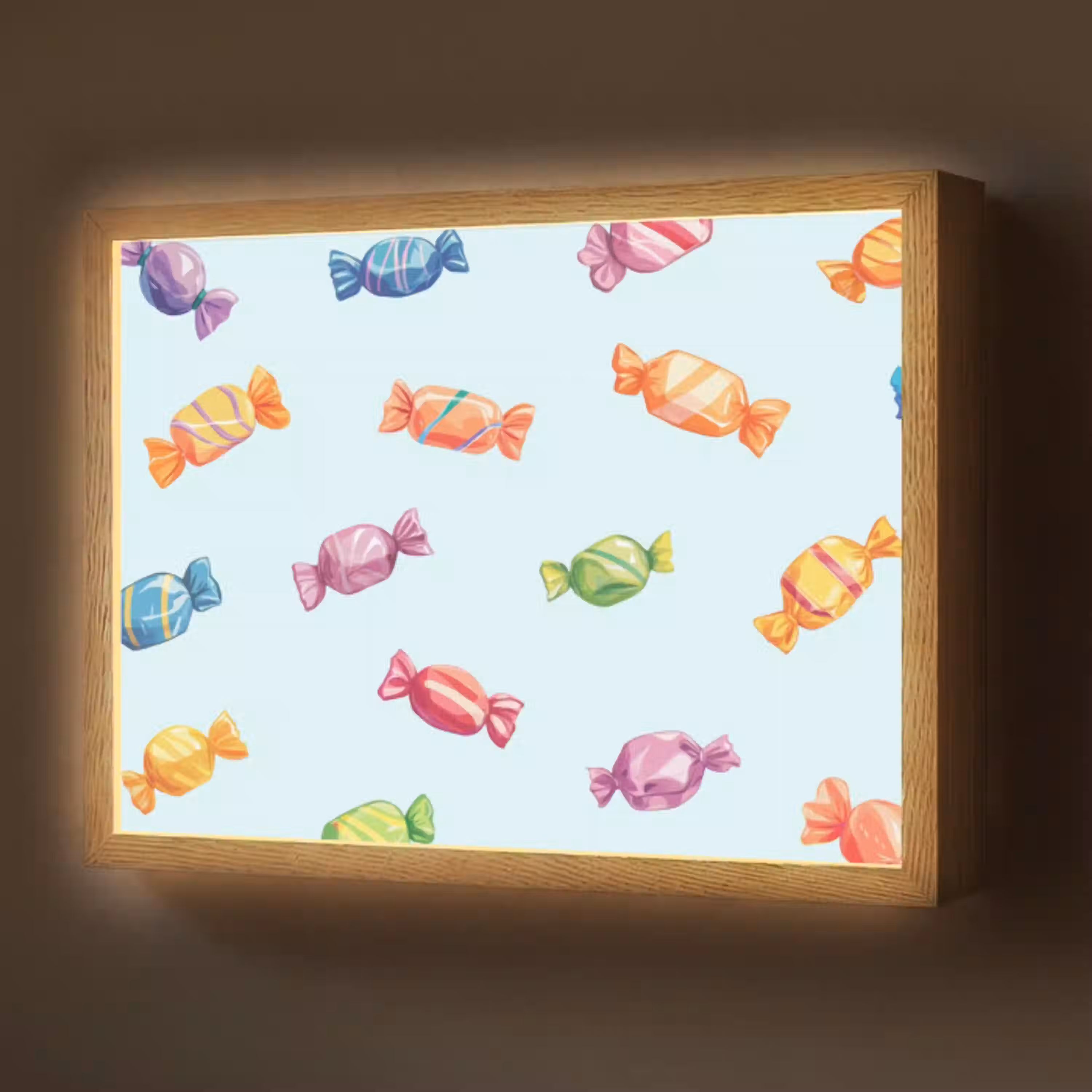 Blauw - Patroon - Snoep Light Box met batterij (Wandlamp) middel -z3d_website