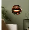 Goud - Lippen - Kunst Wandcirkel kunststof plaat 5mm dik klein -sfeer3