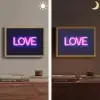 Neon - Love - Valentijn Light Box met batterij (Wandlamp) middel -sfeer3