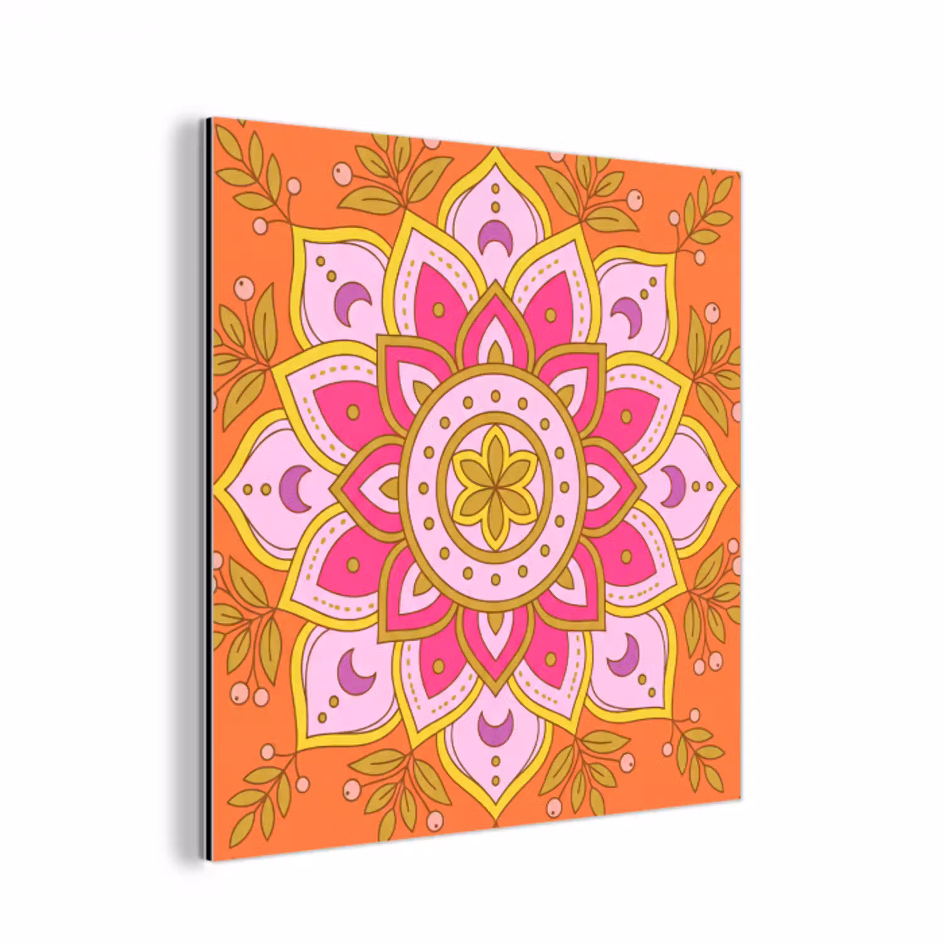 Patroon - Bloemmotief - Decoratie - Abstract - Roze aluminium wit klein -3d