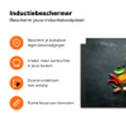 Kruiden - Lepels - Specerijen - Betonlook - Grijs Inductie beschermer vinyl 3mm klein -zzzzzzz-td-ups