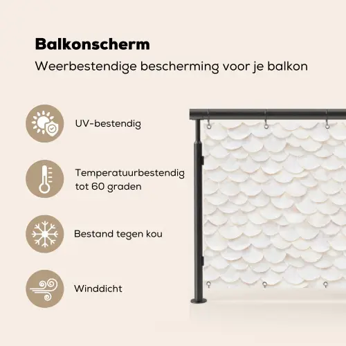 Schubben - Wit - Elegant Balkonbeschermer Duitsland klein 596 -specs_NL