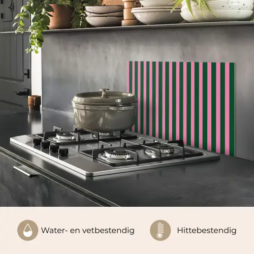 Verticale strepen - Groen - Roze keuken achterwand spatscherm klein 900 -usp_NL