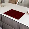 Bloemen - Donkerrood - Patroon Inductie beschermer vinyl 3mm klein 276 -sfeer8