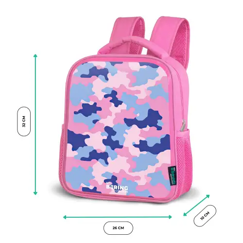 Camouflage - Roze - Blauw Kinderrugzak - Roze middel -productfoto_formaten