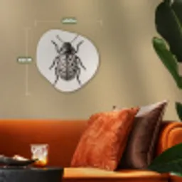 Kever - Insect - Vintage Wandcirkel Organisch Forex 3mm klein -sfeer3
