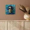 Vrouw - Bloemen - Vlinders - Blauw - Abstract plexiglas 5mm klein -sfeer5