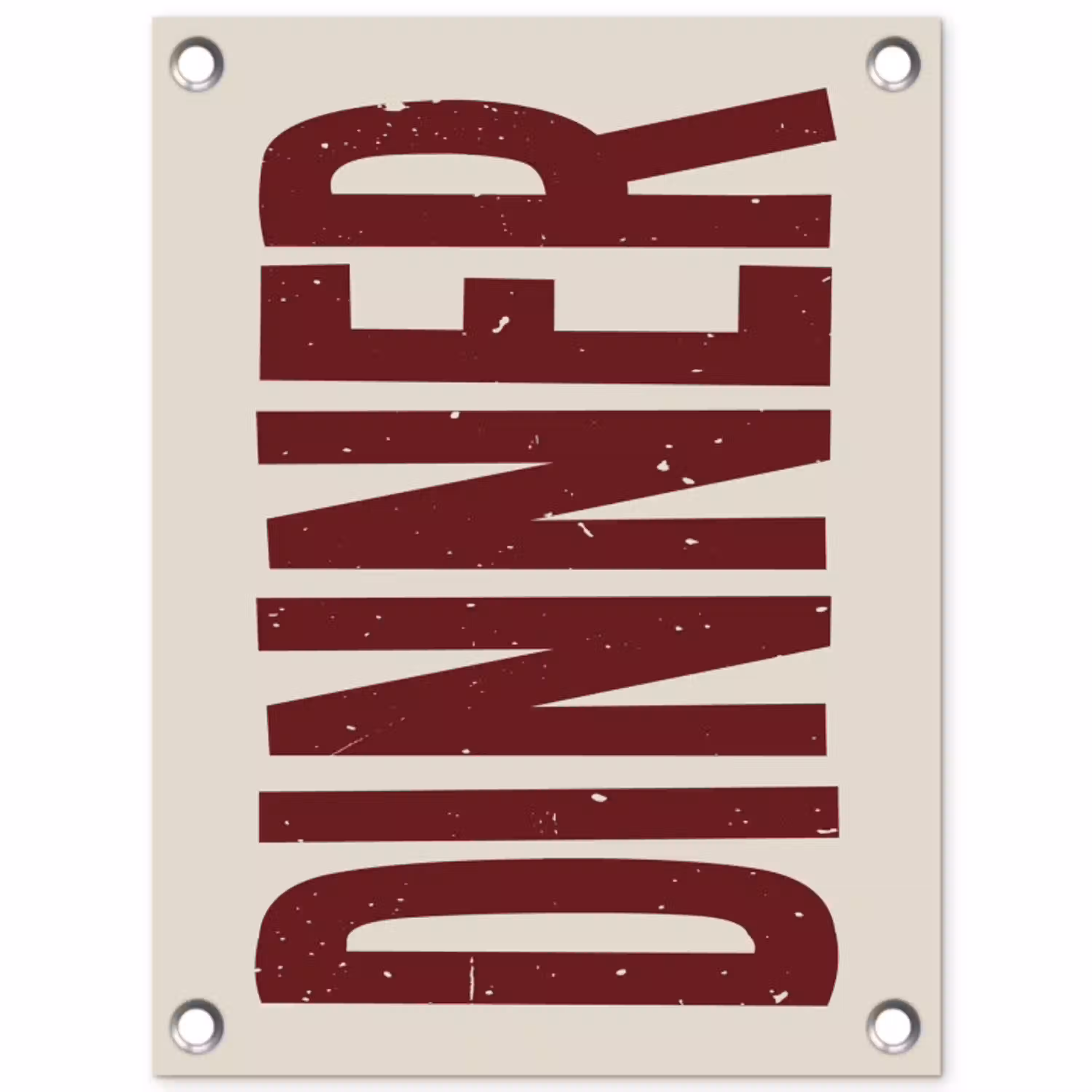 Eten - Decoratie - Rood - Vintage tuinposter los doek klein -3d