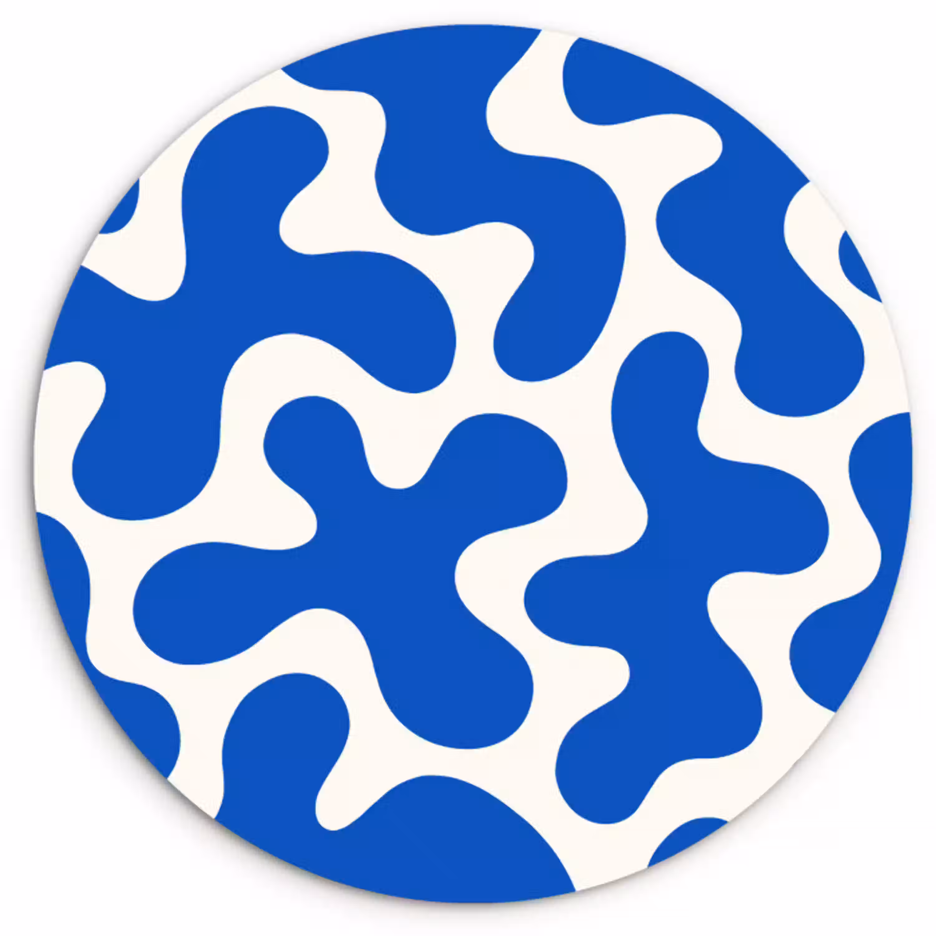 Vormen - Abstract - Blauw - Golven Wandcirkel kunststof plaat 5mm dik klein -3d