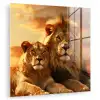 Leeuwen - Zonsondergang - Afrika - Savanne - Dieren plexiglas 5mm klein -zzzproduct_nieuw