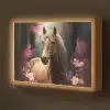 Paard - Bloemen - Roze - Natuur - Bos Light Box met batterij (Wandlamp kind) middel -z3d_website