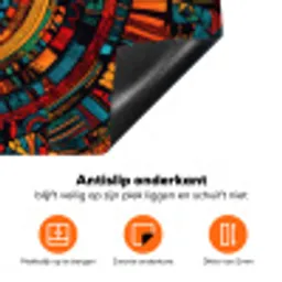 Mandala - Cirkels - Patronen Inductie beschermer vinyl 3mm klein -zzzzzzz-td-onderkant