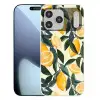 Citroenen - Vruchten - Bladeren - Geel  - Groen - Beige Telefoonhoesje iPhone 17 Pro Max klein -3d