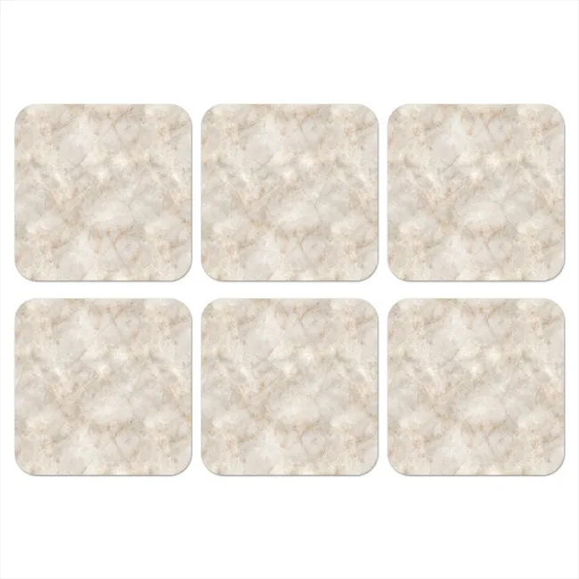 Onderzetter - Lichtbeige - Goudbruine Nerven - Marmer