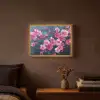Bloem - Bloesems - Roze - Abstract Light Box met batterij (Wandlamp) middel -sfeer4
