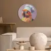 Papegaai - Koksmuts - Nieuwsgierig - Vogel Akoestische PET Vilt - Rond klein -sfeer1