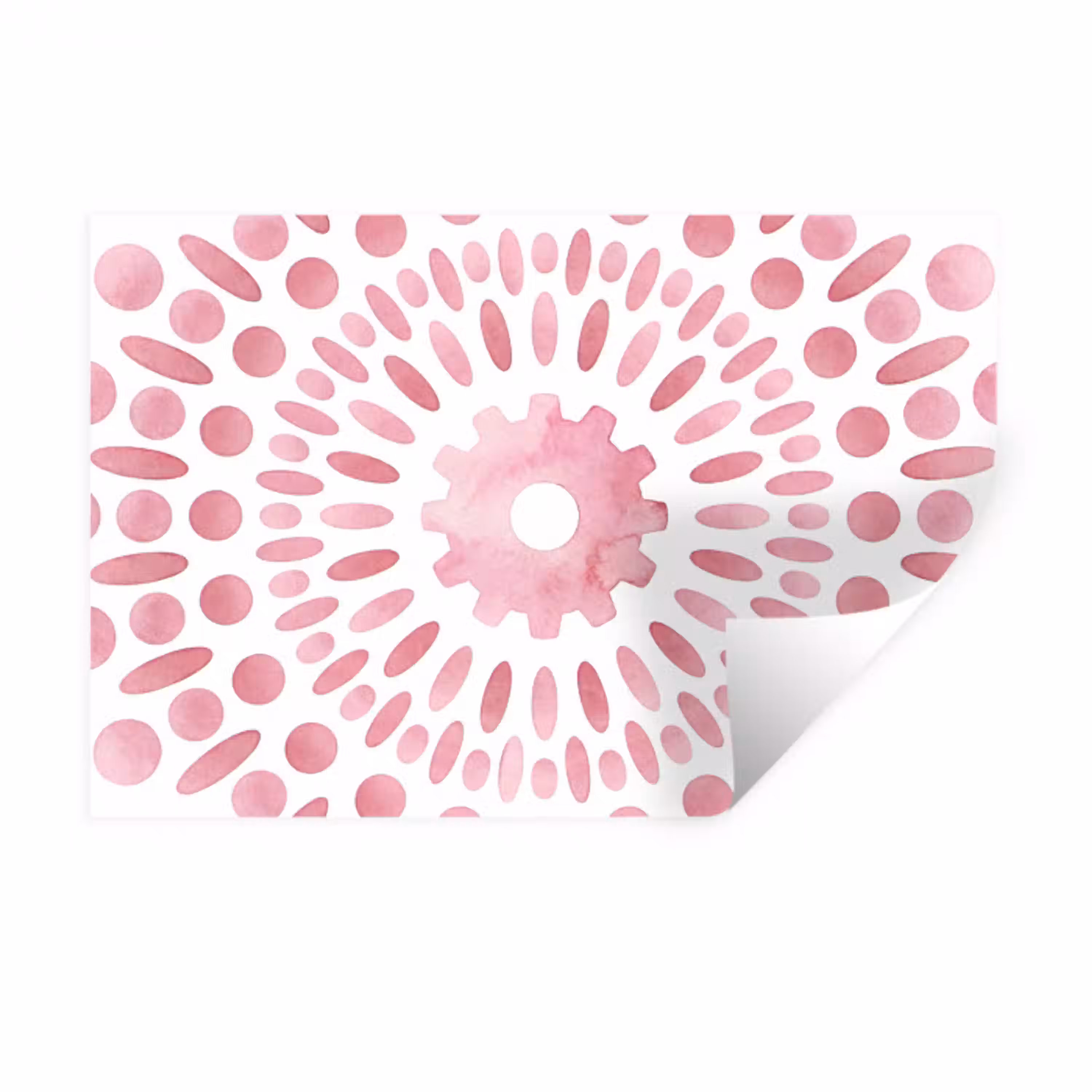 Abstract - Vormen - Patroon - Aquarel - Roze Muursticker klein -3d