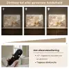 Bloem - Wit - Glitter - Goud - Modern Light Box met batterij (Wandlamp) middel -USP_dimbaarNL
