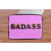 Felroze - Badass - Panterprint - Schaduw laptophoes neopreen klein -tafel