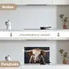 Stier - Kleurrijk - Hoorns keuken achterwand spatscherm klein -voor_na_ES