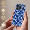 Palmblad - Patroon - Blauw Telefoonhoesje iPhone 17 Pro klein 878 -sfeer3_NL