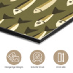 Vis - Patroon - Groen aluminium wit klein 46 -closeup_DE