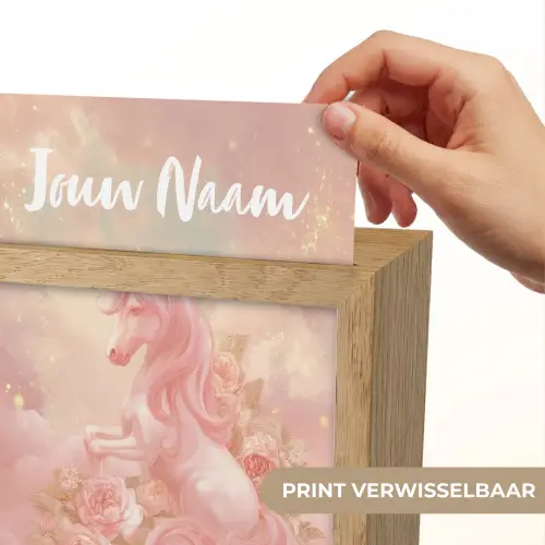 Eenhoorn - Wolken - Roze Light Box met kabel (Kinderlampje) klein -USP_websiteprintNL