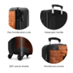 Dino met brede lach in bakstenen muur NBS - Handbagage koffer - Kinderen Unisex middel zzzzzzzbolletjes_ENG
