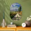 Mensen - Wandelen - Zandpad - Velden Wandcirkel Ovaal Forex klein -sfeer2