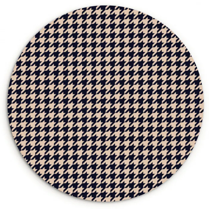 Plaid - Patroon - Ruit - Donkerblauw Wandcirkel kunststof plaat 5mm dik klein 188 -3d