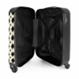 Stervormen - Geometrisch - Zwart NBS - Handbagage koffer - Volwassenen Unisex middel -binnenkant