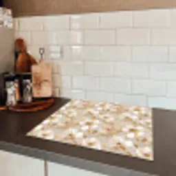 Bloemen - artistiek - Goud Inductie beschermer vinyl 3mm middel 274 -sfeer3