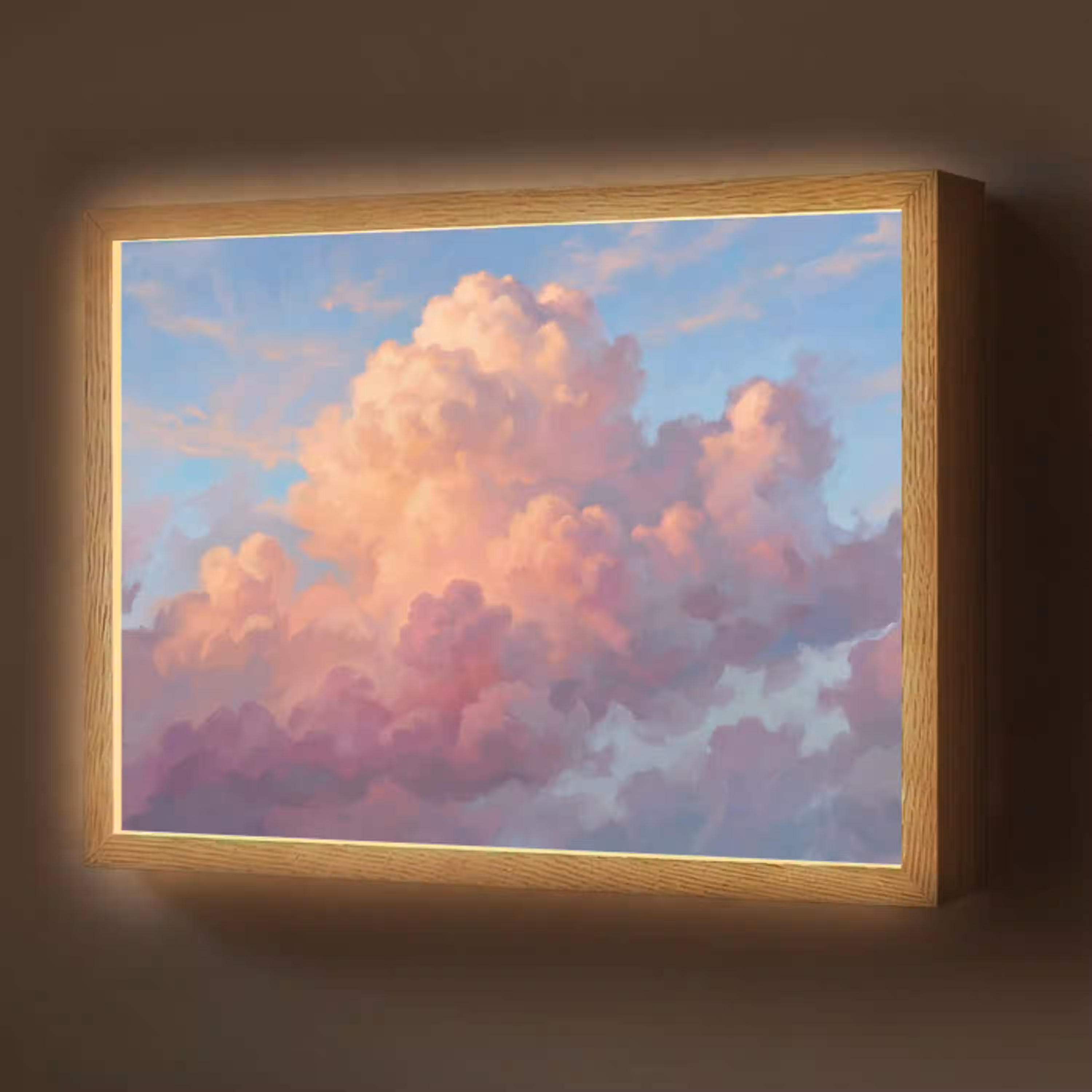 Wolken - Lucht - Natuur - Abstract - Kleurrijk Light Box met batterij (Wandlamp) middel -z3d_website