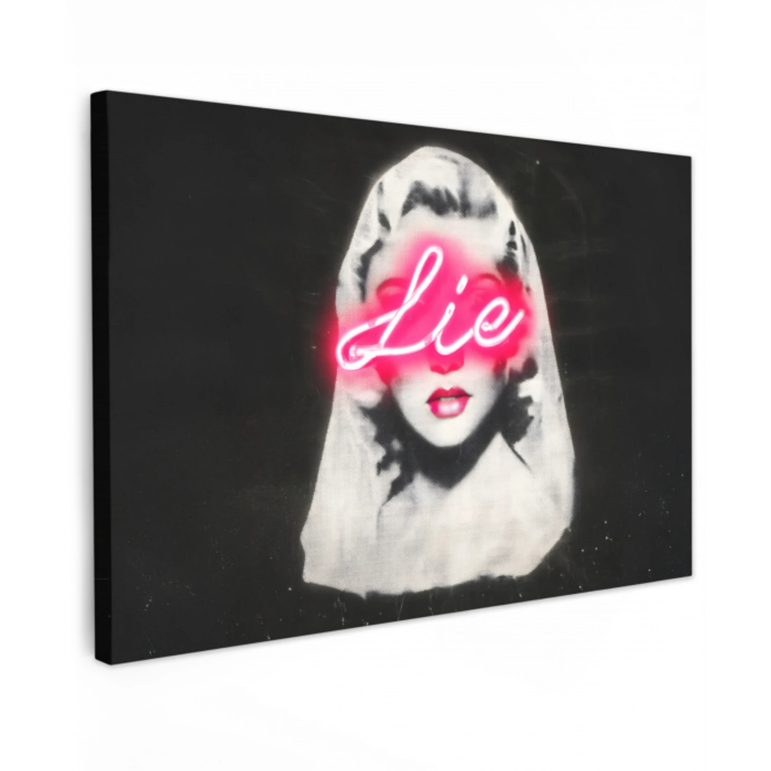 Neon - Letters - Vintage - Vrouw Tuinposter op houten frame 2 cm dik klein -3d