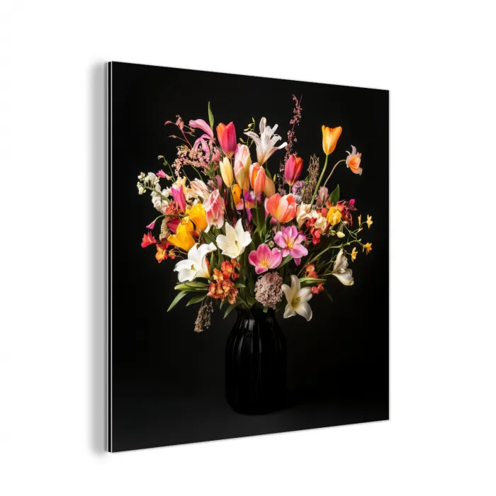 Vaas - Bloemen - Tulpen aluminium wit klein -3d