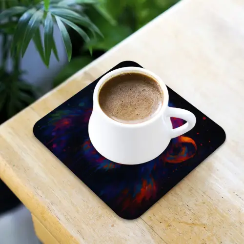 Kleurrijk - Aap - Abstract onderzetter kurk middel -sfeer5