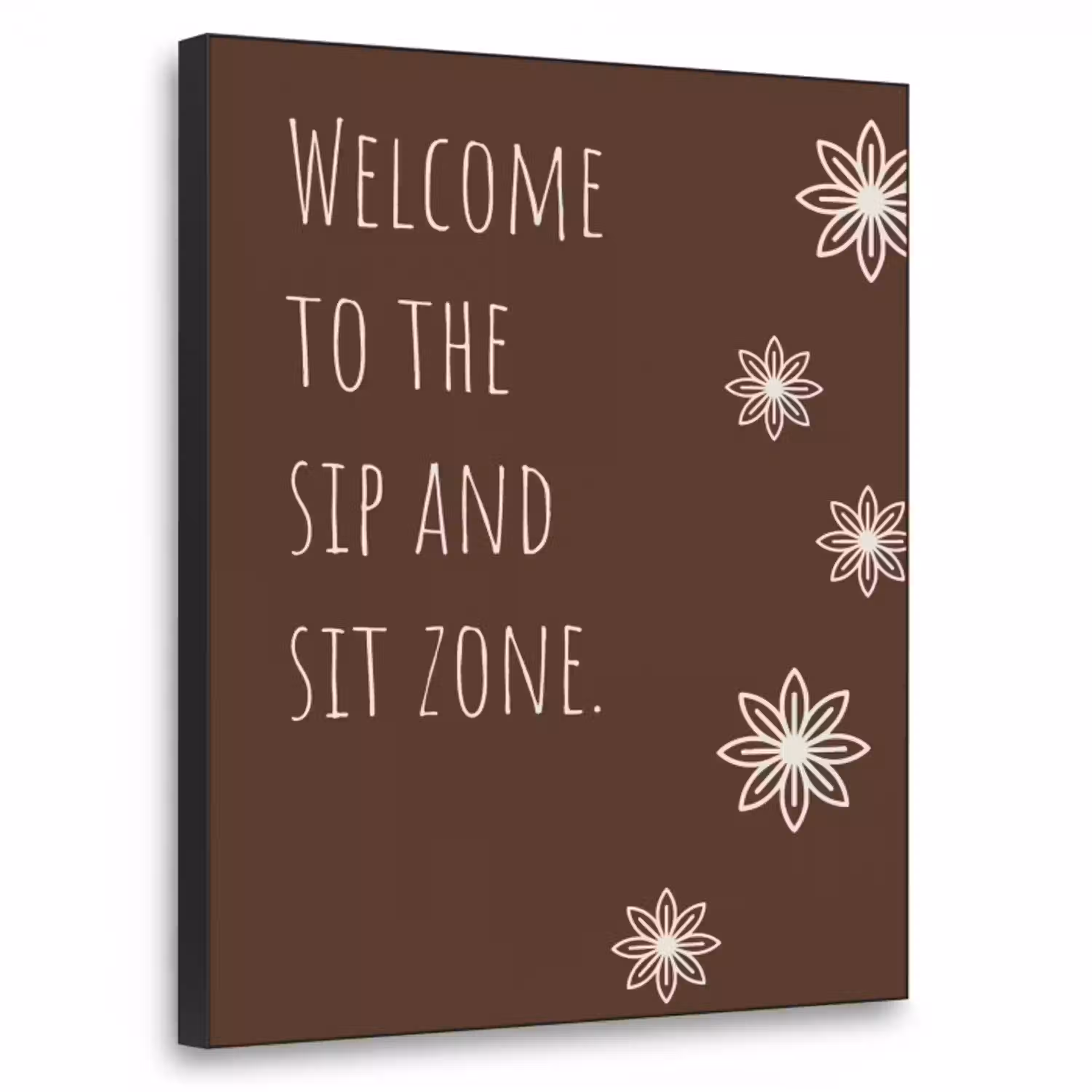 Bruin - Quote - Bloemen - Zomer Textielframe - compleet frame klein -3d