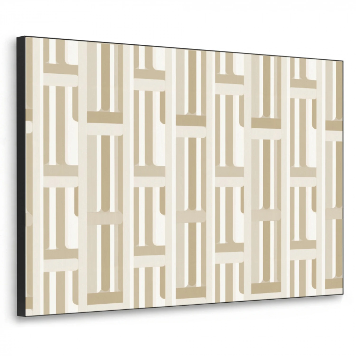 Modern - Geometrisch - Beige Textielframe zwart klein 947 -3d