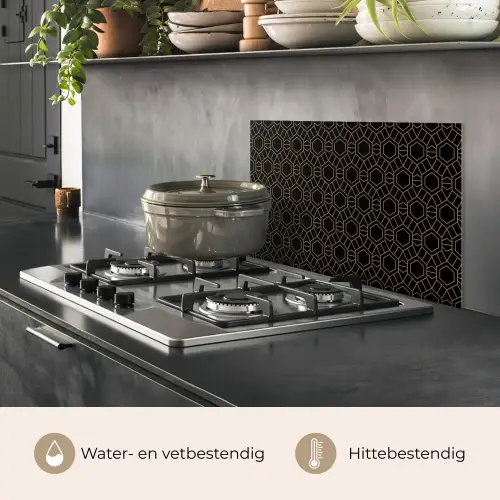 Goud - Zwart - Rozetstructuur keuken achterwand spatscherm klein 900 -usp_NL