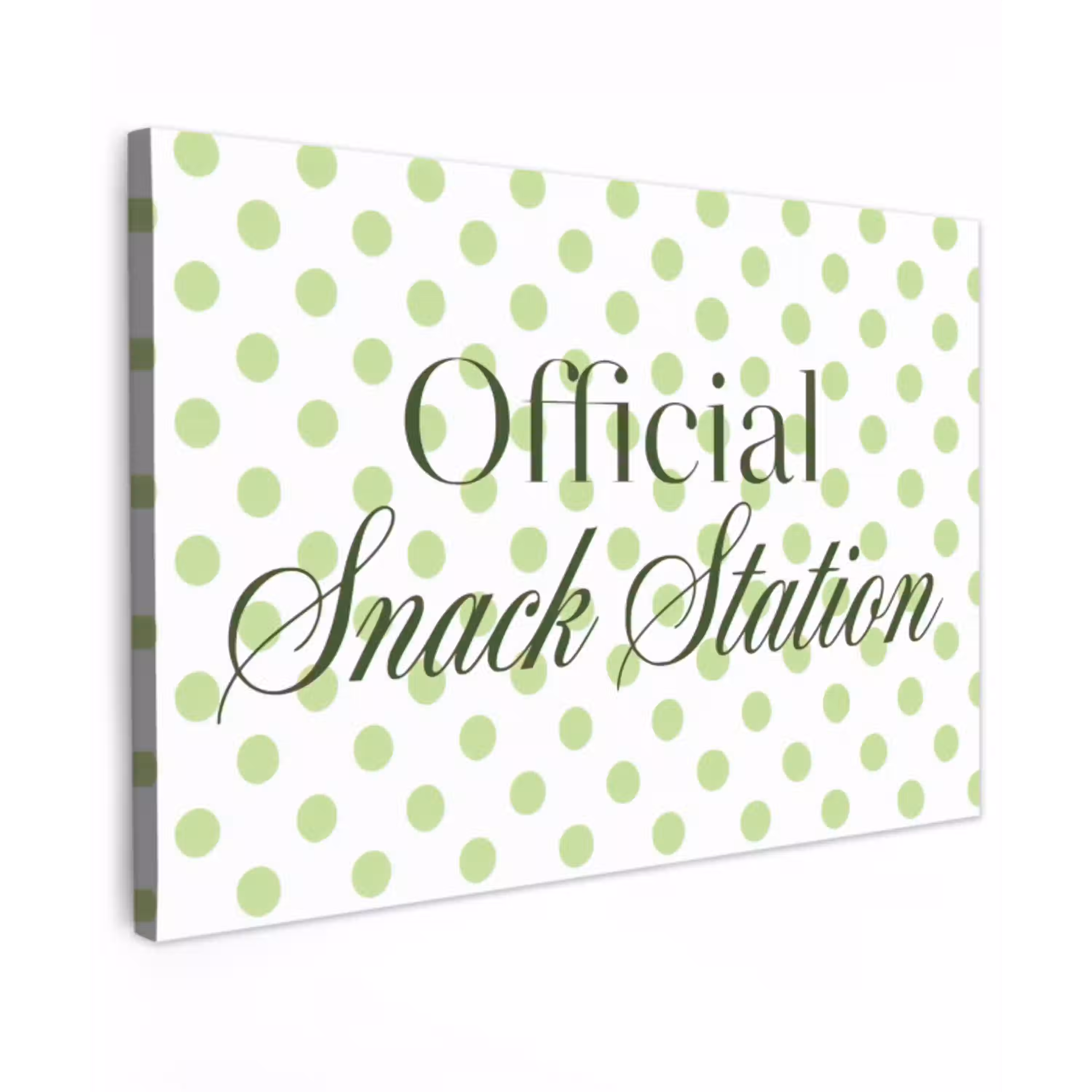 Snack Station - Groen - Stippen canvas 2cm klein -z3d